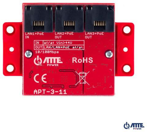 ATTE APT-3-11 Switch PoE 3 portowy 10/100Mbps, extender — ujęcie 1