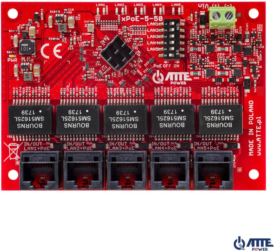 SWITCH 5-PORTOWY POE ATTE xPoE-5-50-OF — ujęcie 1