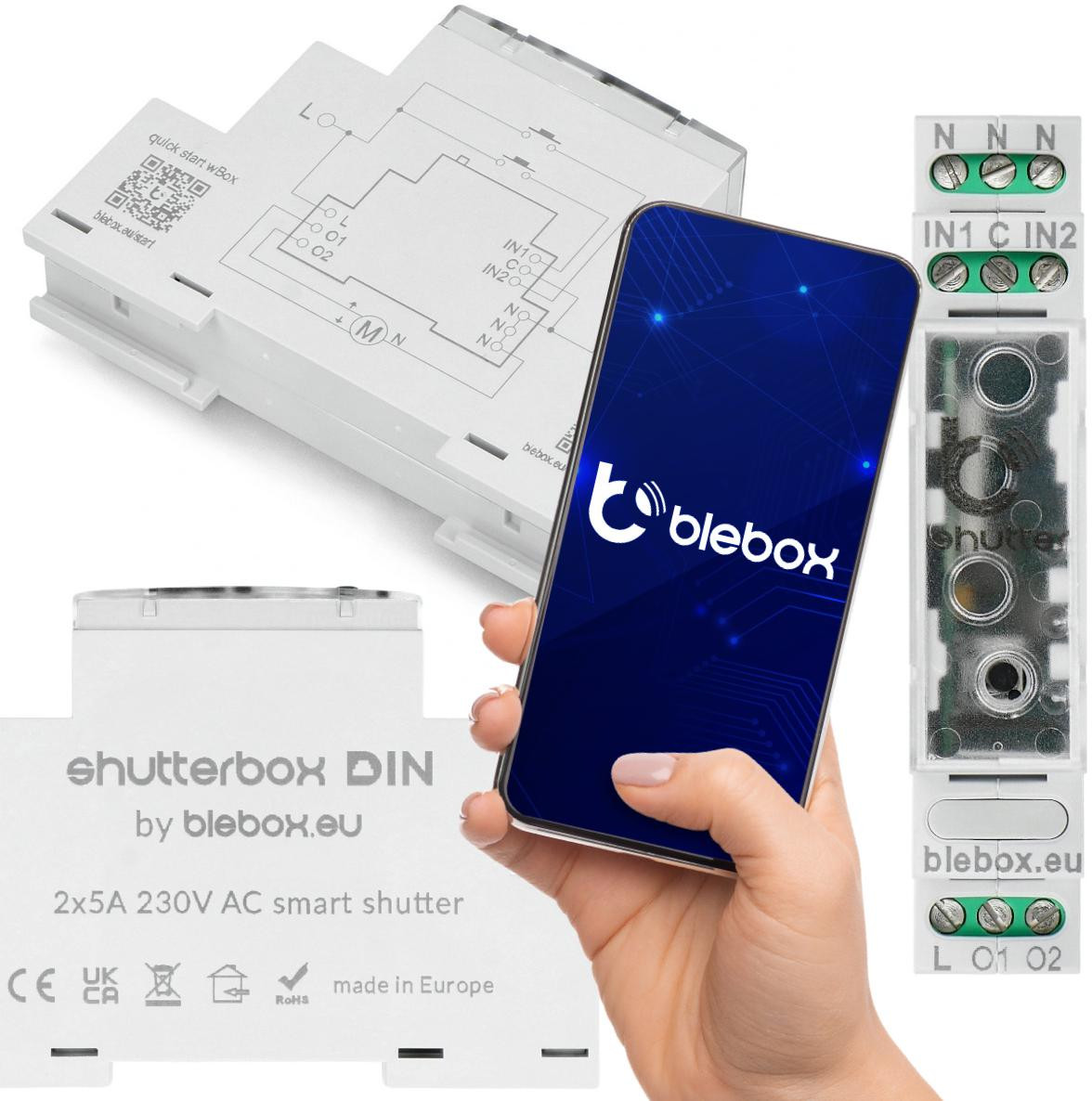 Moduł sterowania roletami shutterbox din Blebox — ujęcie 1