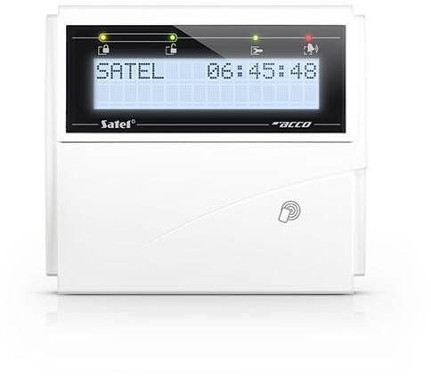 SATEL Manipulator LCD z czytnikiem kart zbliżeniowych 125 kHz ACCO-KLCDR-W — ujęcie 1