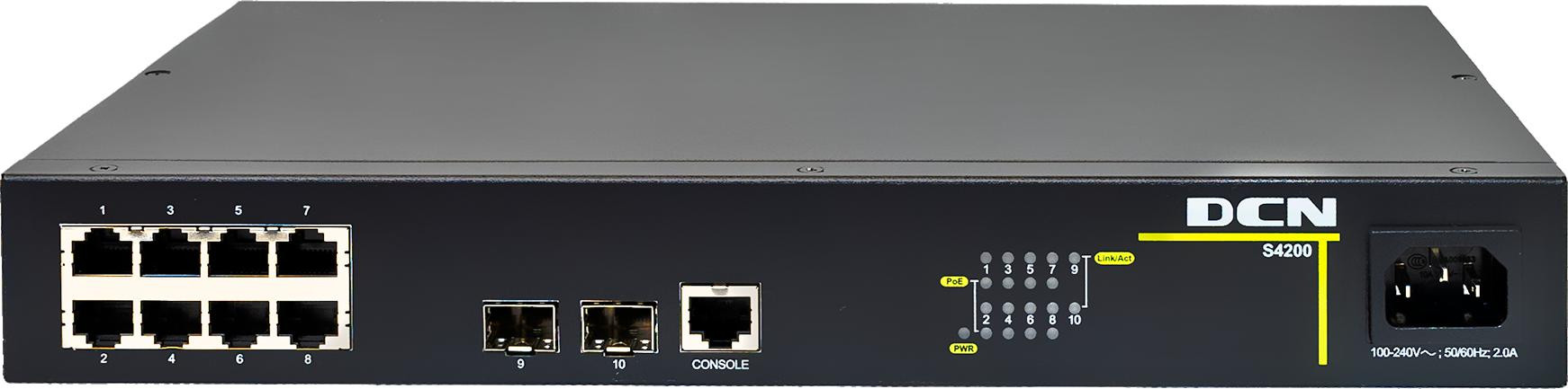 SWITCH DCN S4200-10P-PL-SI L2 8xPoE+/2xSFP (70W) — ujęcie 1