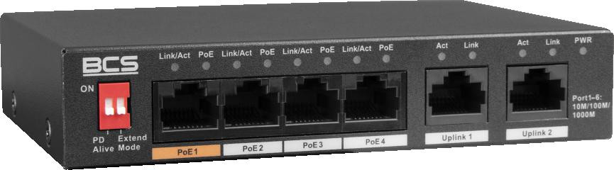 Switch PoE BCS LINE BCS-L-SP04G02G(2) — ujęcie 1