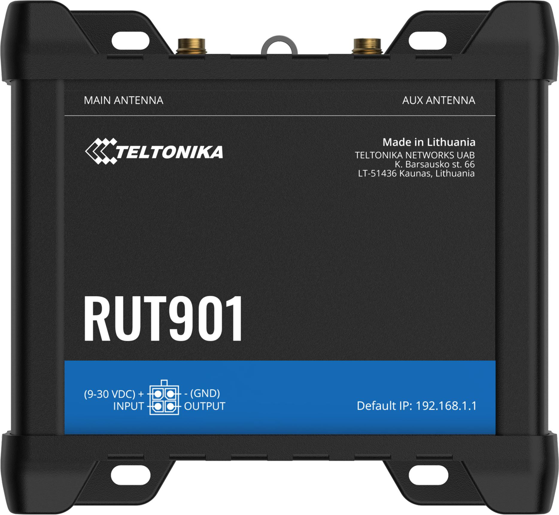Teltonika RUT901 router przemysłowy 4G LTE Cat.4 Dual SIM WiFi DIN montaż szyna — ujęcie 1