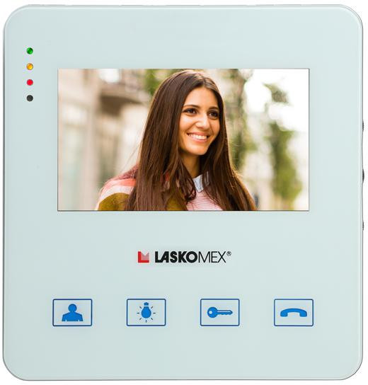 Laskomex Monitor MVC-8251-1 BIAŁY KOLOR 4.3 cali z obsługą centrali portierskiej PR1 — ujęcie 1