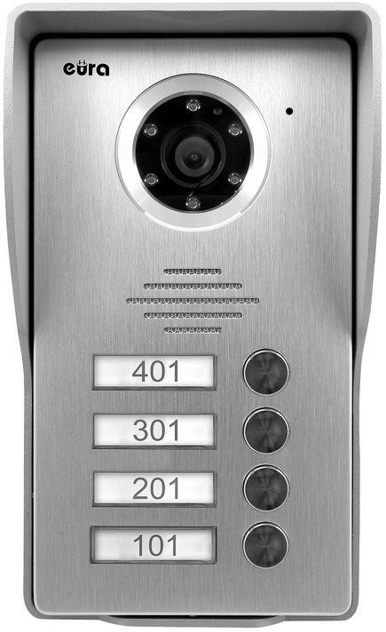 Kaseta zewnętrzna EURA wideodomofonu VDA-35A3 “CONNECT” 4-rodzinna — ujęcie 1