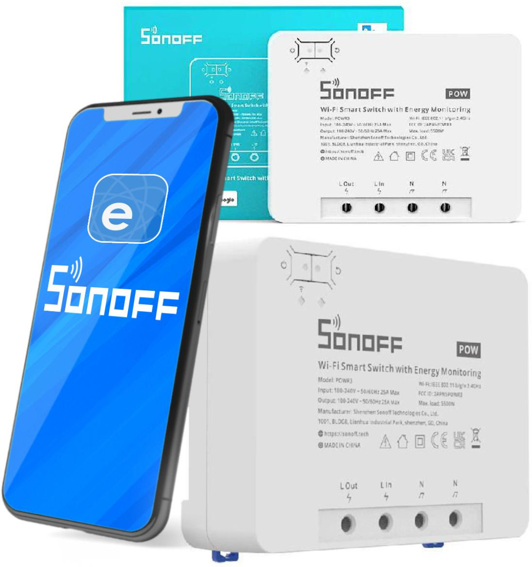 SONOFF sterownik 1-kanałowy 25A WiFi POWR3 — ujęcie 1