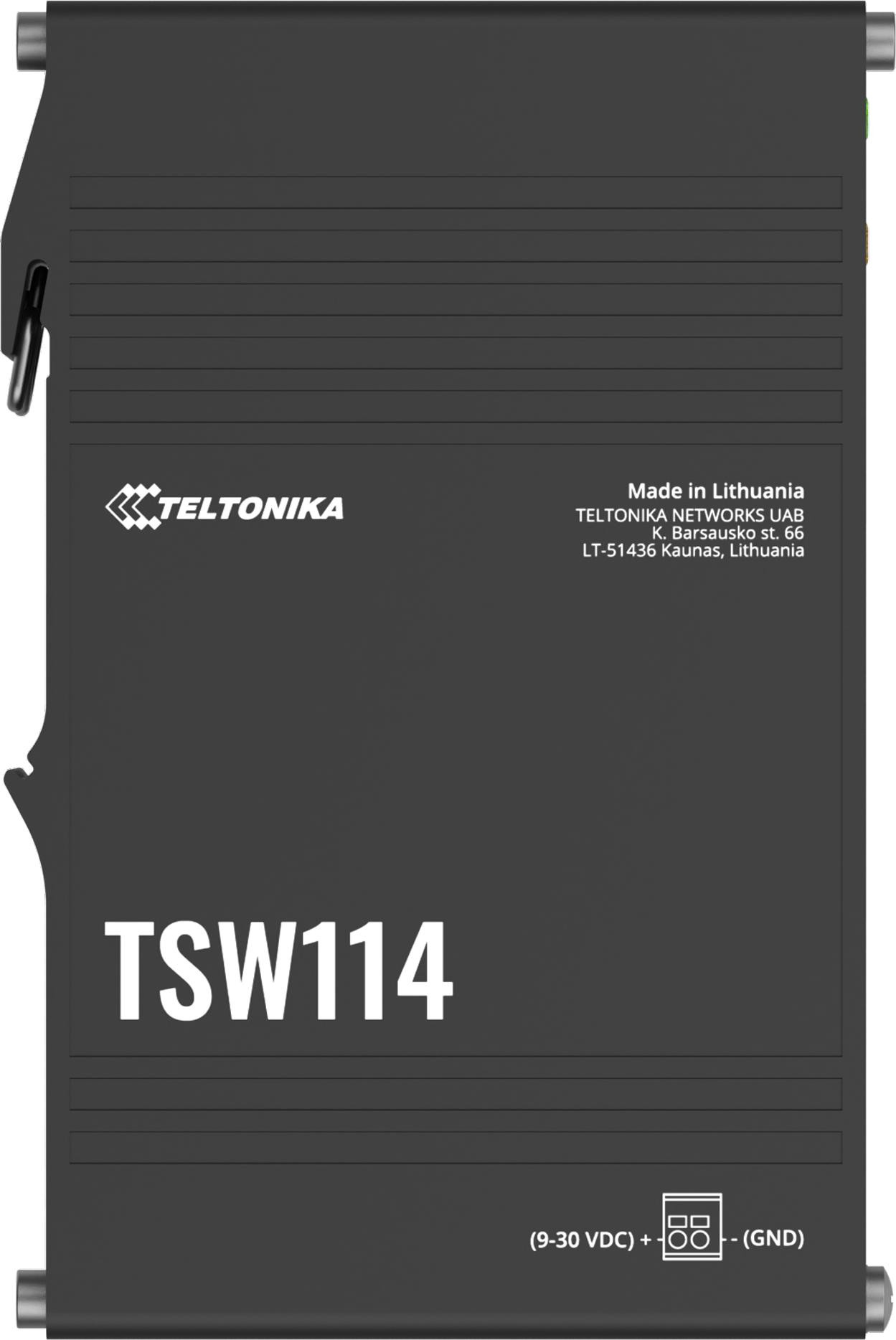 Teltonika TSW114 switch przemysłowy 5xGE (TSW114000000) DIN — ujęcie 1