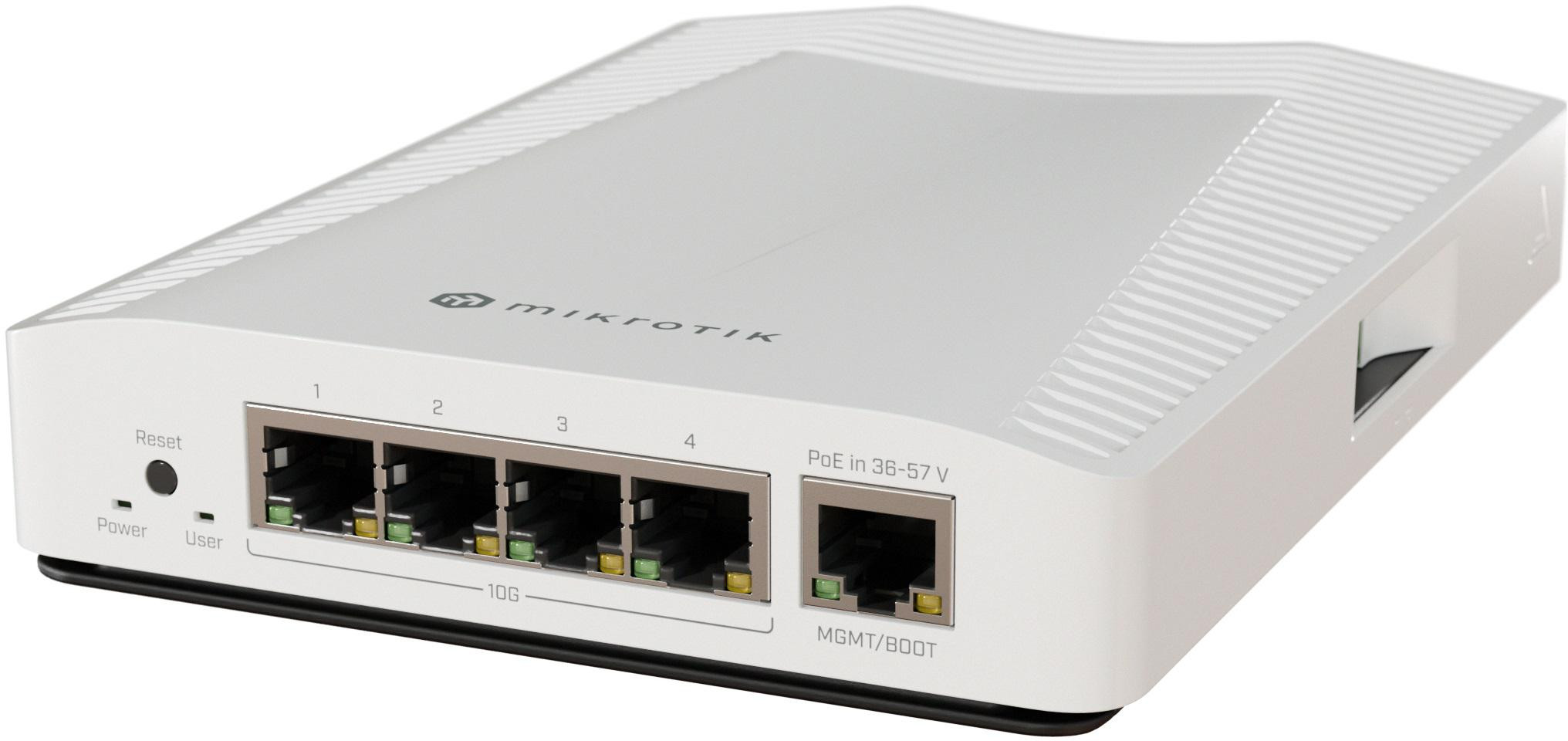 MikroTik CRS304-4XG-IN switch 4x 10G Ethernet zarządzalny RouterOS SwitchOS pasywne chłodzenie — ujęcie 1