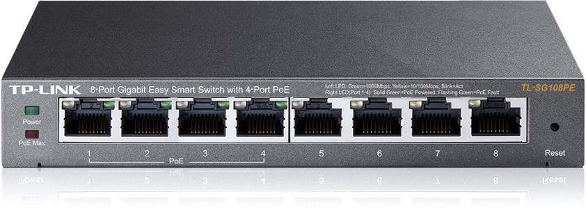 SWITCH TP-LINK TL-SG108PE — ujęcie 1