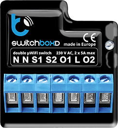 Przełącznik Blebox SwitchBoxD WiFi 230V dwukanałowy sterowany z aplikacji — ujęcie 1