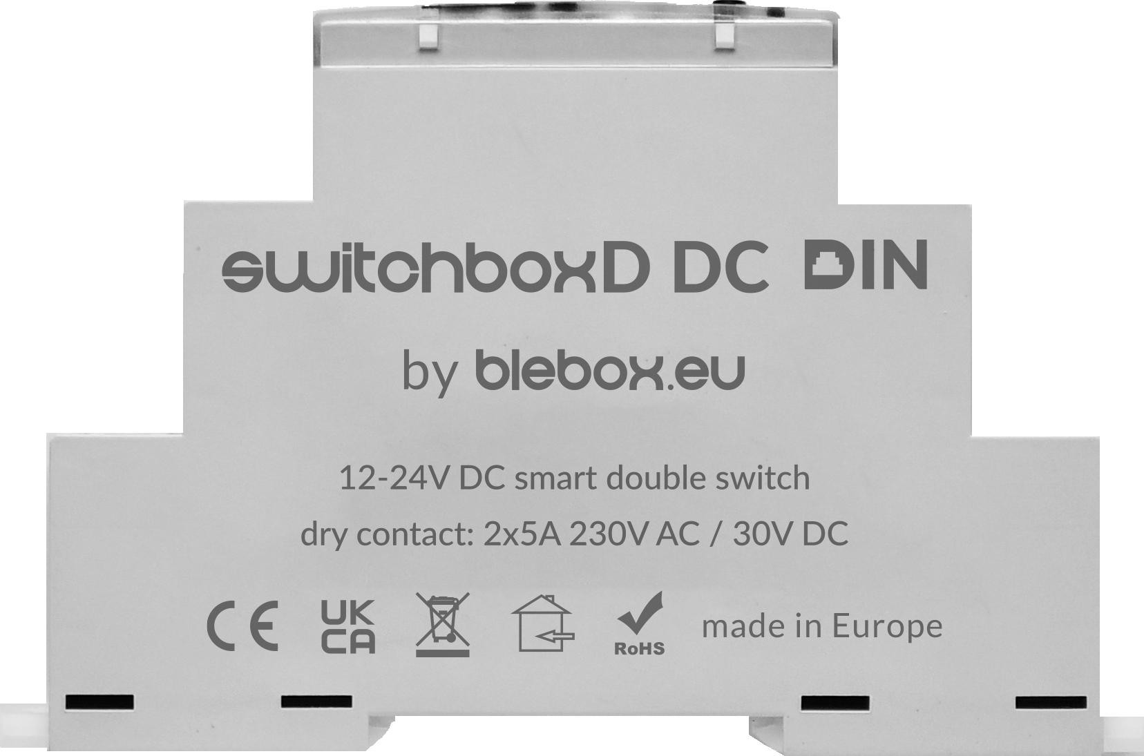 Moduł przekaźnikowy switchboxD DC DIN Blebox — ujęcie 1