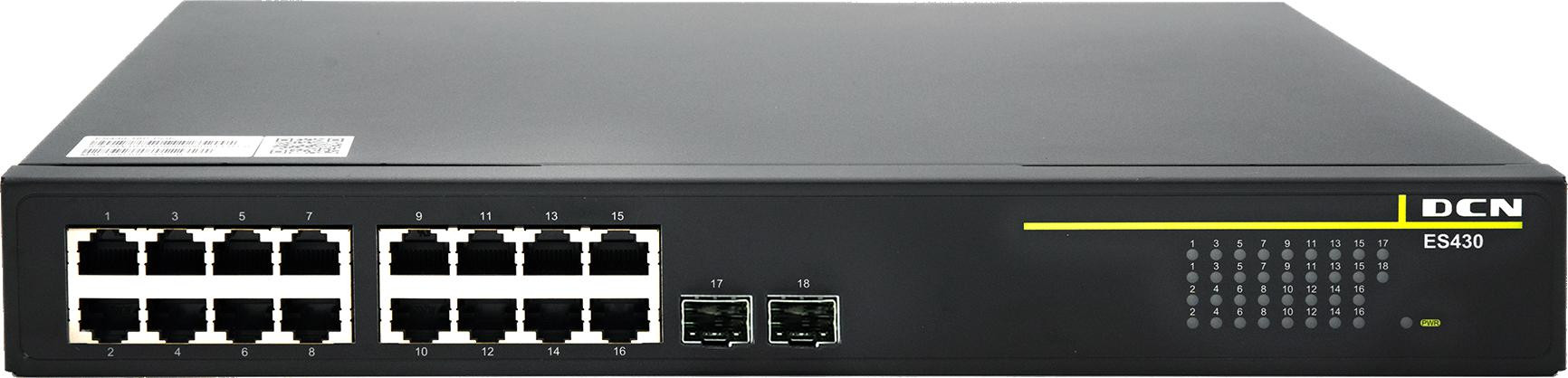 SWITCH DCN ES430-18P-POE L2 16xPoE+/2xSFP (250W) — ujęcie 1