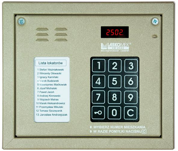 Laskomex CP-2502NR beżowy Panel audio z mini listą lokatorów i z czytnikiem kluczy RFID — ujęcie 1