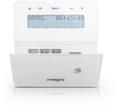 SATEL INT-KWRL2-W manipulator bezprzewodowy ABAX2 LCD czytnik kart 868MHz biały do central INTEGRA — ujęcie 1