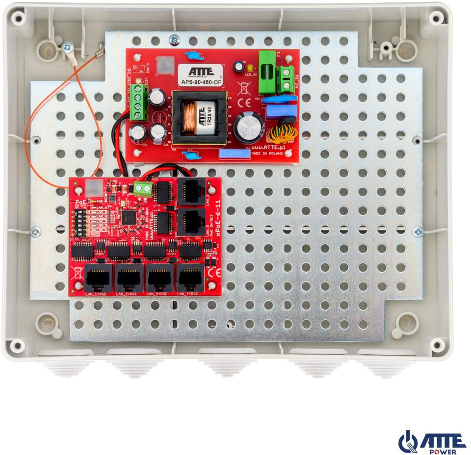 Zestaw do 5 kamer IP switch PoE 5P+1UP ATTE IP-5-11-L3 — ujęcie 1