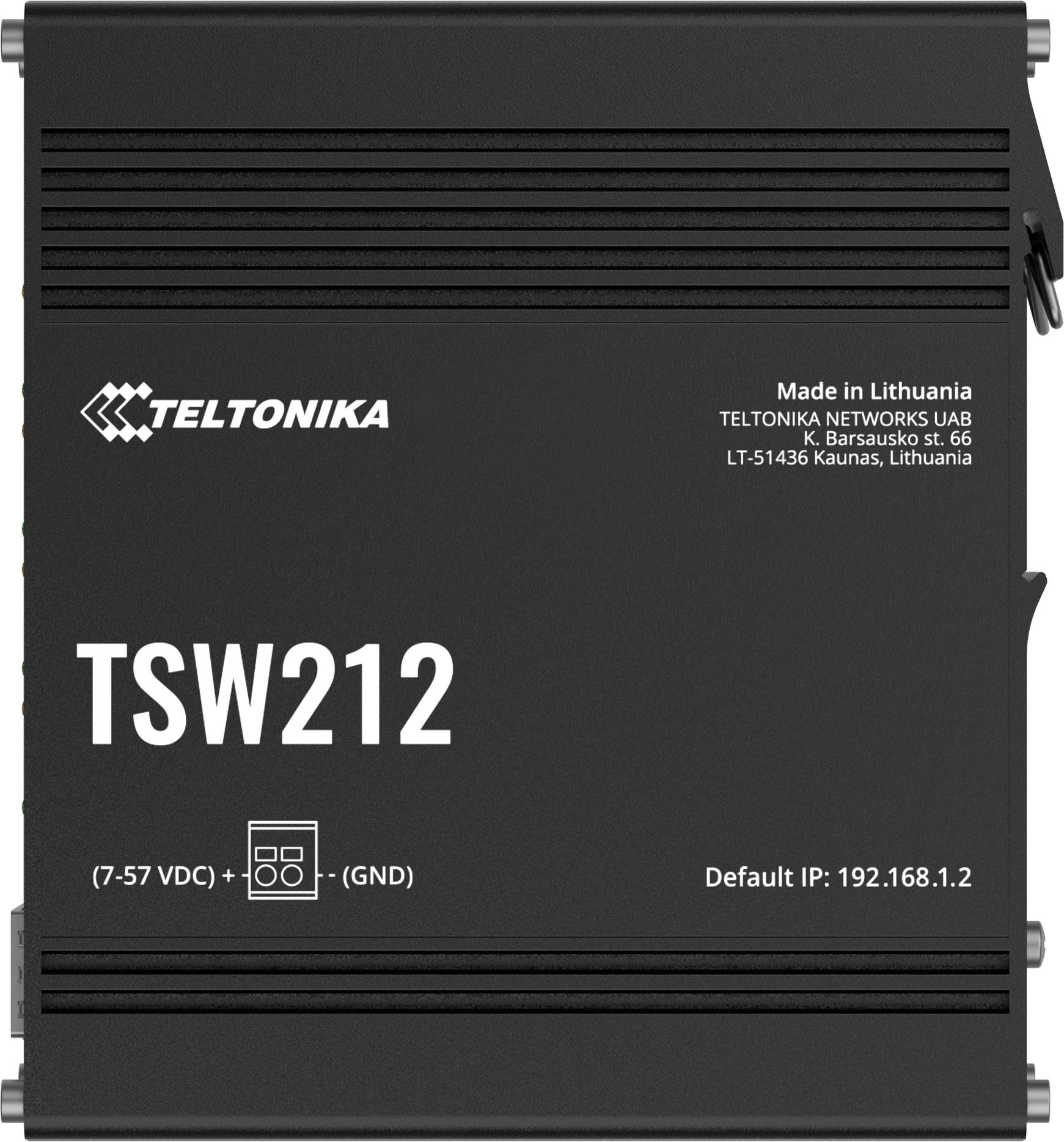 Teltonika TSW212 switch przemysłowy zarządzalny 8xGE 2xSFP (TSW212000000) DIN — ujęcie 1